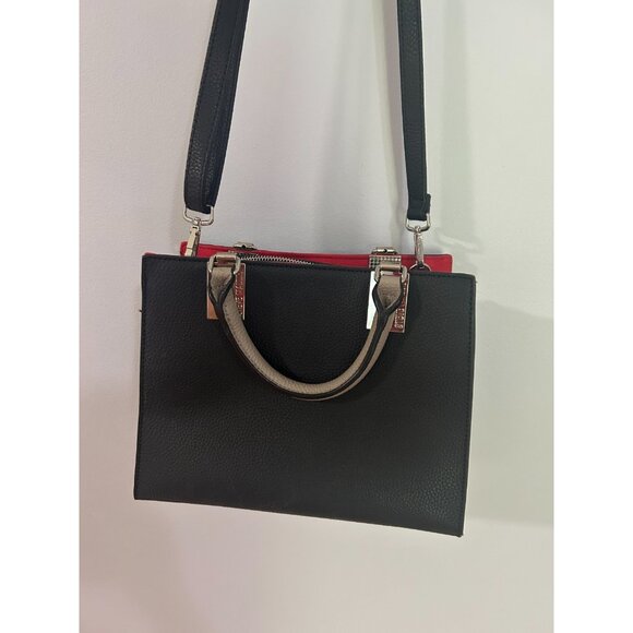 Steve Madden Crossbody Hand Bag Black Purse Classic Tote Medium Satchel EUC - Picture 2 of 7